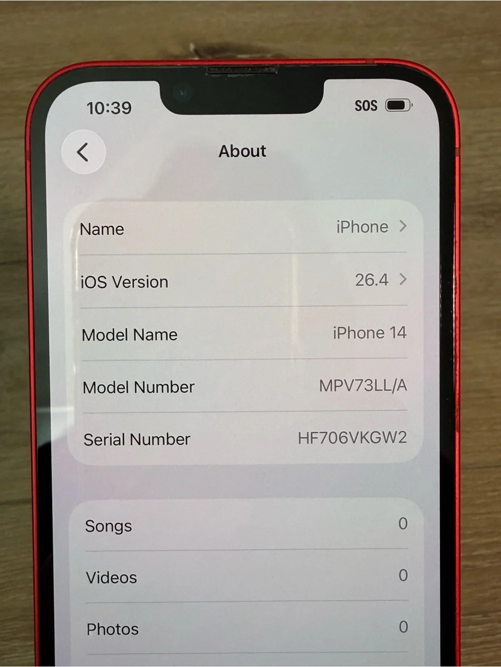 Apple iPhone 14 (Red) with Dual Rear Cameras